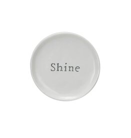 Botanist Stoneware Dish w/Word - SHINE, EACH