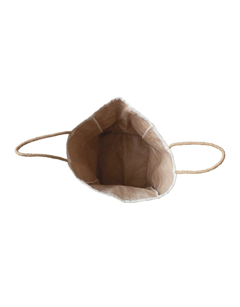 Daily Routines Small Cotton Canvas Storage Bag w/Raffia Handles, EACH