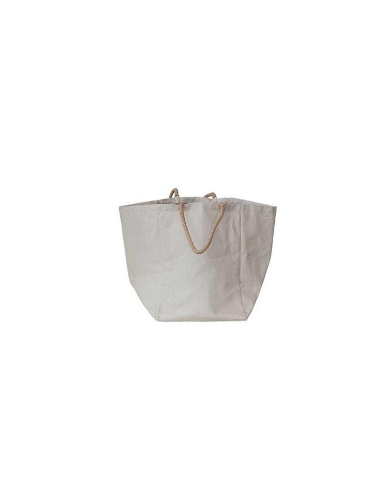 Daily Routines Small Cotton Canvas Storage Bag w/Raffia Handles, EACH