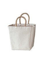 Daily Routines Large Cotton Canvas Container w/Raffia Handle, EACH