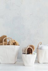 Daily Routines Large Cotton Canvas Container w/Raffia Handle, EACH