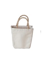 Daily Routines Medium Cotton Canvas Container w/Raffia Handle, EACH