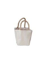 Daily Routines Small Cotton Canvas Container w/Raffia Handle, EACH