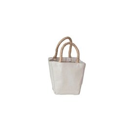 Daily Routines Small Cotton Canvas Container w/Raffia Handle, EACH