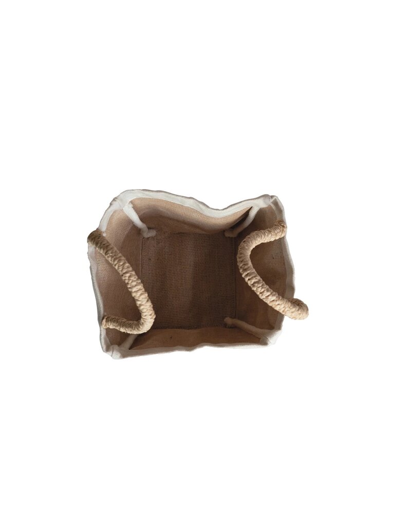 Daily Routines Small Cotton Canvas Container w/Raffia Handle, EACH