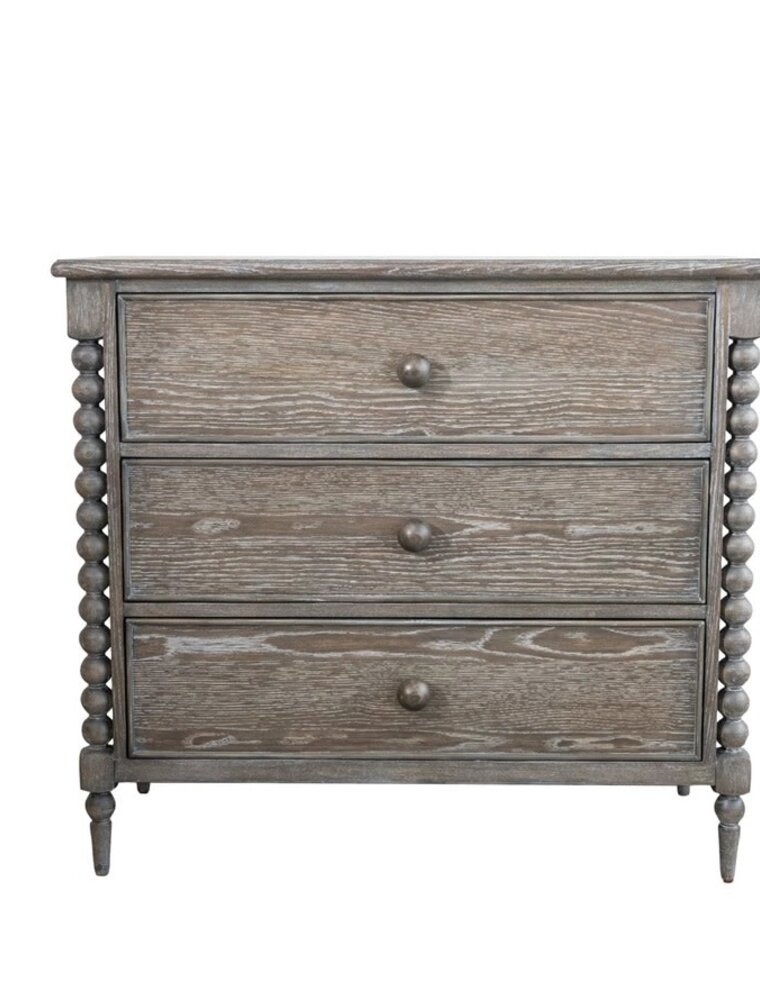 Collected Notions Grey Wash Oak Veneer 3 Drawer Dresser
