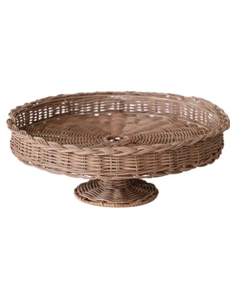 Clementine Hand Woven Rattan Pedestal