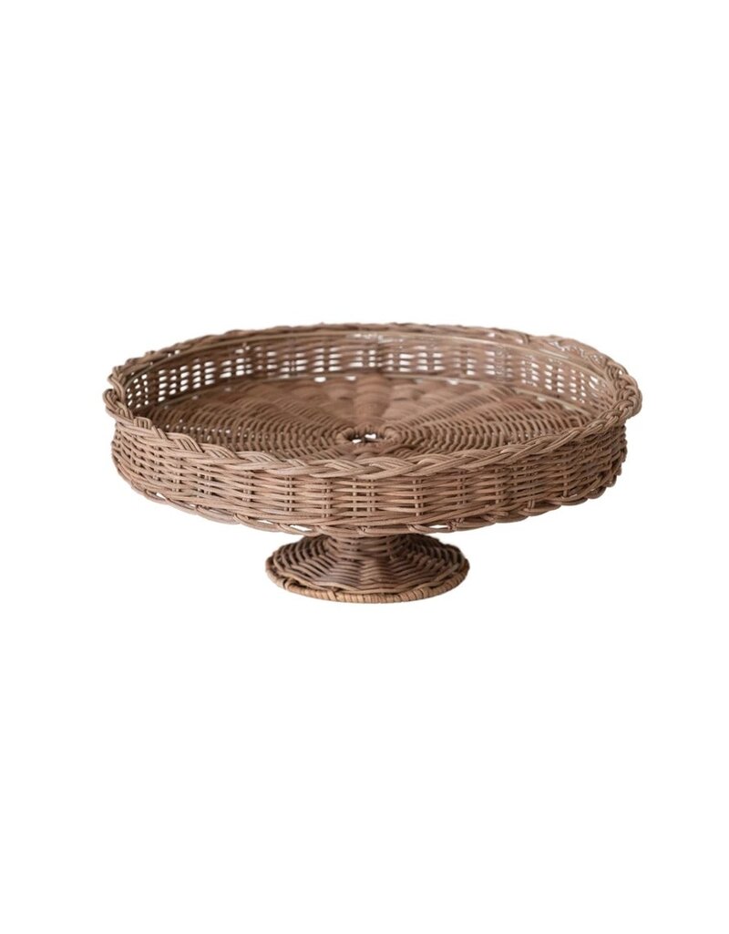 Clementine Hand Woven Rattan Pedestal
