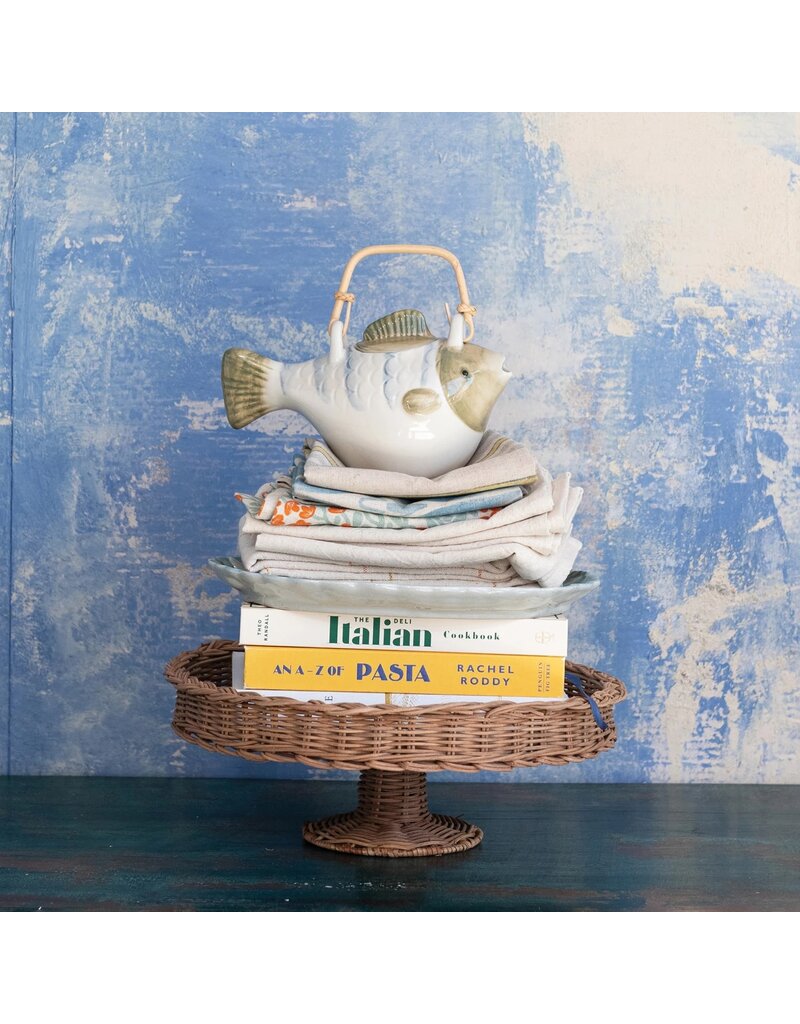 Clementine Hand Woven Rattan Pedestal