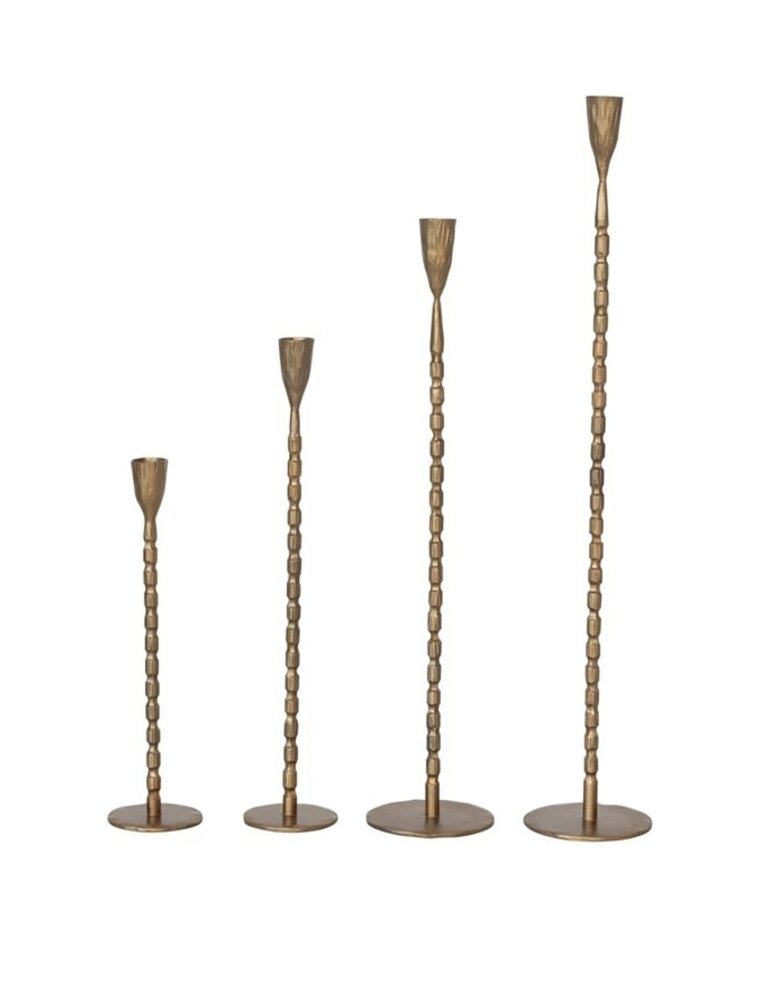 Clementine Set of 4 Hand-Forged Brass Finish Taper Holders