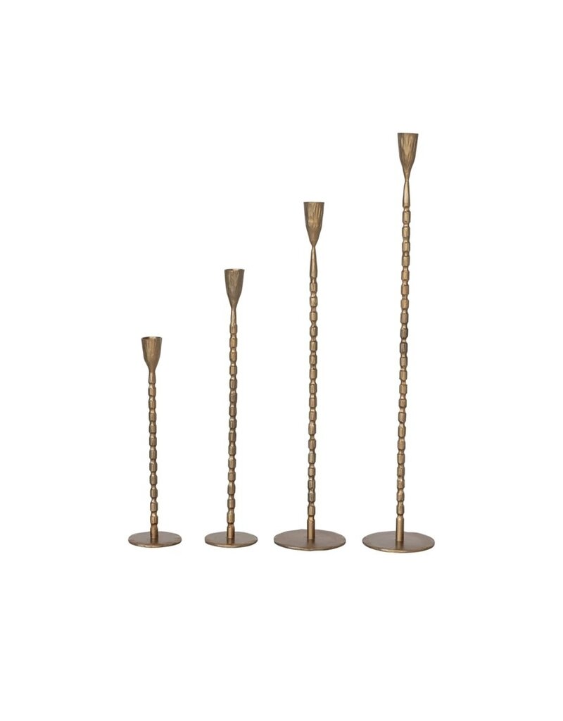 Clementine Set of 4 Hand-Forged Brass Finish Taper Holders
