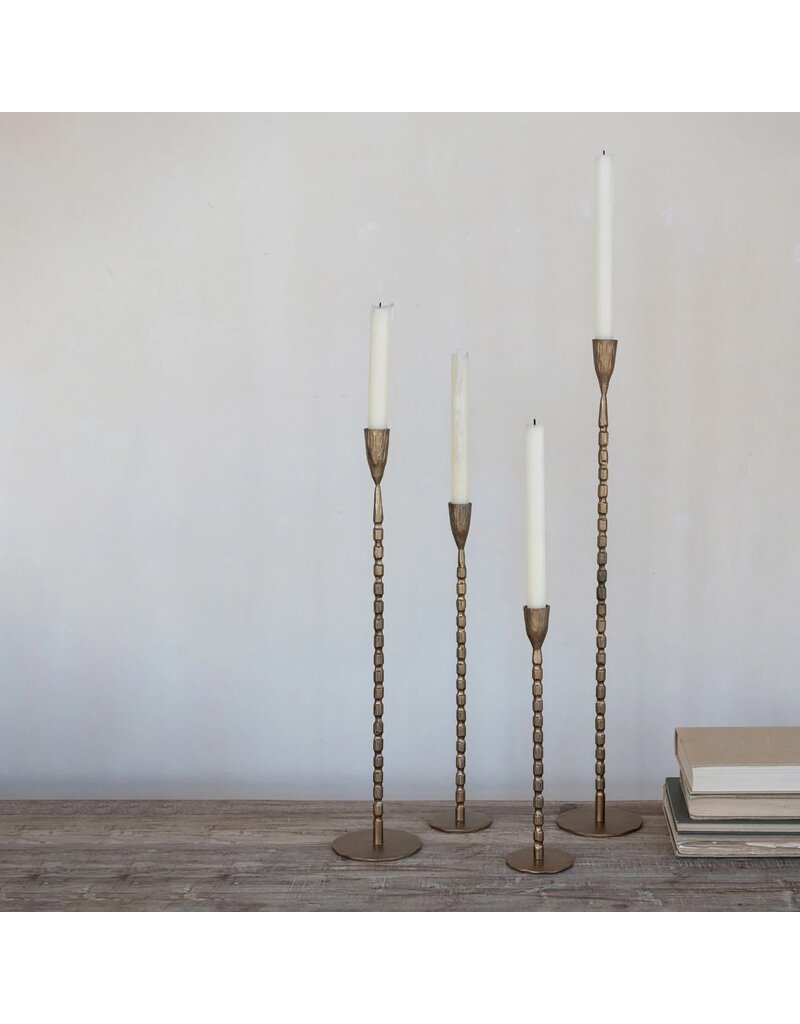 Clementine Set of 4 Hand-Forged Brass Finish Taper Holders