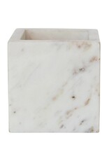 At The Table Square Marble Container, White