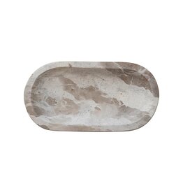 abode Oval Marble Dish - Buff