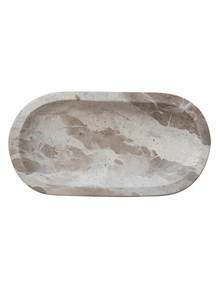 abode Oval Marble Dish - Buff
