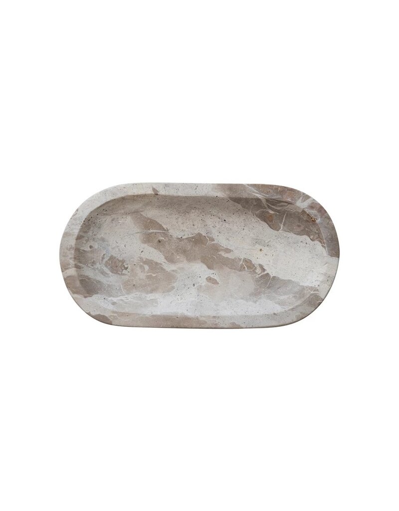 abode Oval Marble Dish - Buff