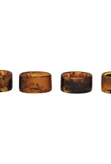 At The Table Set of 4 Tortoise Shell Napkin Rings