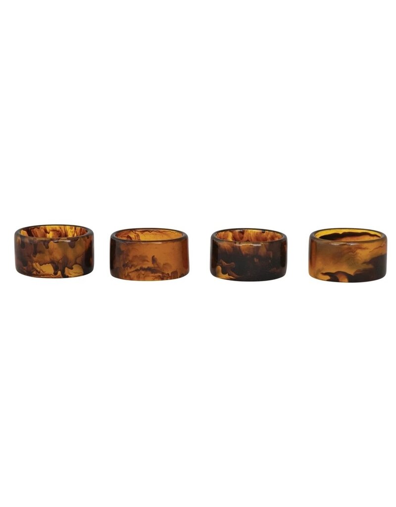 At The Table Set of 4 Tortoise Shell Napkin Rings