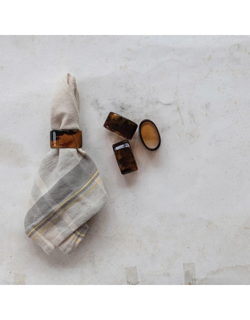 At The Table Set of 4 Tortoise Shell Napkin Rings