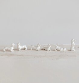 Bits & Bobs White Stoneware Dogs, 6 Styles, EACH