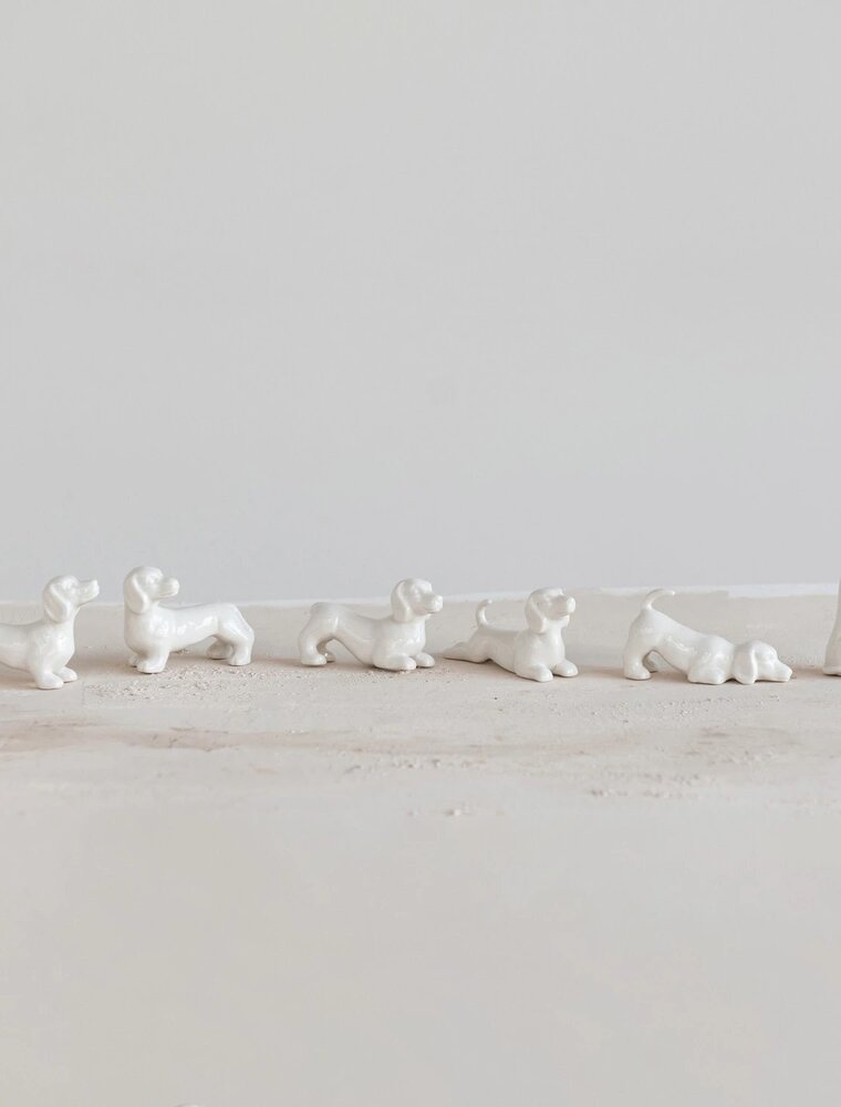 Bits & Bobs White Stoneware Dogs, 6 Styles, EACH