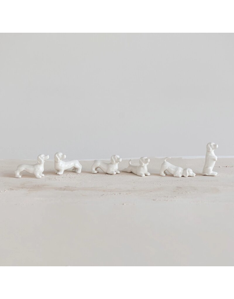 Bits & Bobs White Stoneware Dogs, 6 Styles, EACH
