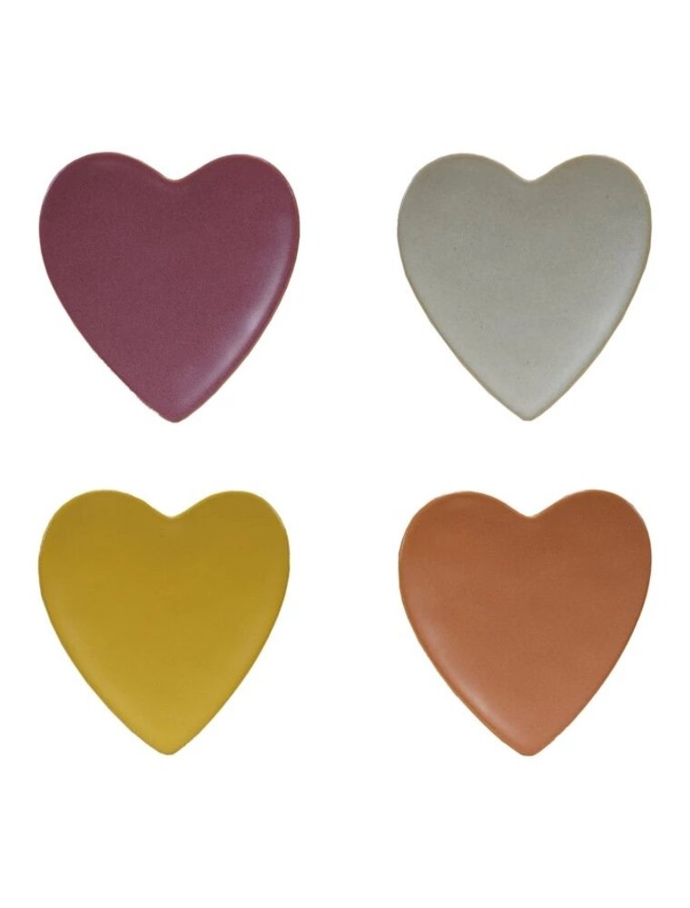 Happy House Stoneware Heart Shaped Dish, 4-Colors, EACH