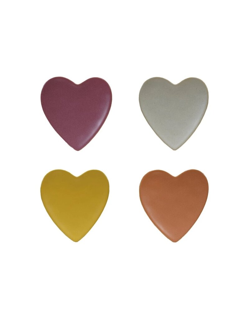 Happy House Stoneware Heart Shaped Dish, 4-Colors, EACH