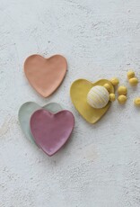 Happy House Stoneware Heart Shaped Dish, 4-Colors, EACH