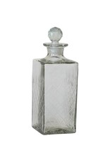 Bistro 30 oz. Square Etched Glass Decanter w/ Glass Stopper