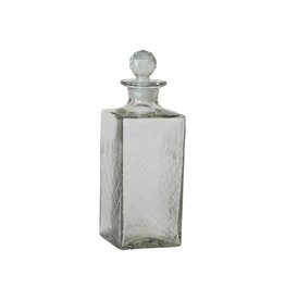 Bistro 30 oz. Square Etched Glass Decanter w/ Glass Stopper