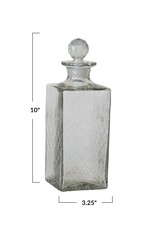 Bistro 30 oz. Square Etched Glass Decanter w/ Glass Stopper