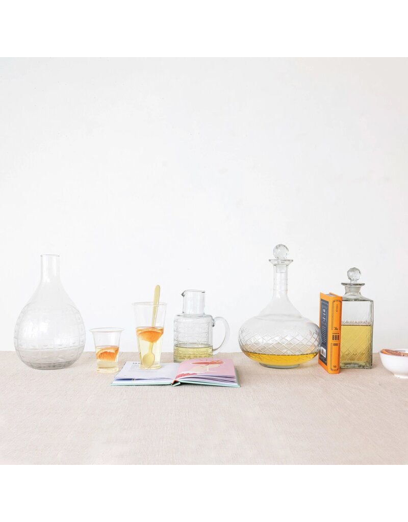 Bistro 30 oz. Square Etched Glass Decanter w/ Glass Stopper