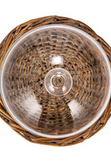 Rustic Country Glass Cloche w/ Woven Willow Base