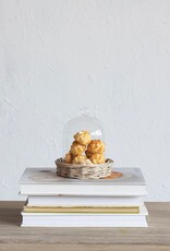 Rustic Country Glass Cloche w/ Woven Willow Base