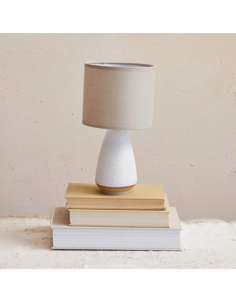 Sanctuary 10.75" Stoneware Lamp w/Linen Shade
