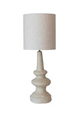 Shoreline Handmade Paper Mache Table Lamp w/ Cotton Shade & Swivel Neck
