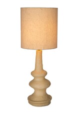 Shoreline Handmade Paper Mache Table Lamp w/ Cotton Shade & Swivel Neck