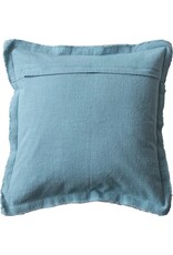 Rustic Country 20" Square Blue & Beige Striped Linen Pillow