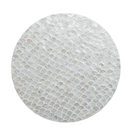 Mineral & Sand Capiz Lay Susan, White
