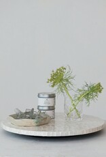 Mineral & Sand Capiz Lay Susan, White