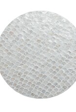 Mineral & Sand Capiz Lay Susan, White