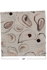 Shoreline Cotton & Linen Oyster Pattern Cocktail Napkins, Set of 4