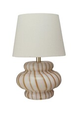 Bistro Yellow & White Stripe, Hand-Blown Art Glass Lamp