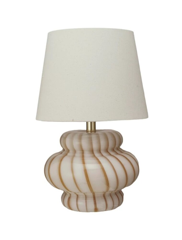 Bistro Yellow & White Stripe, Hand-Blown Art Glass Lamp