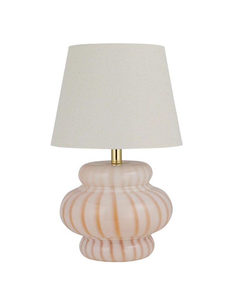 Bistro Yellow & White Stripe, Hand-Blown Art Glass Lamp