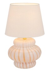 Bistro Yellow & White Stripe, Hand-Blown Art Glass Lamp