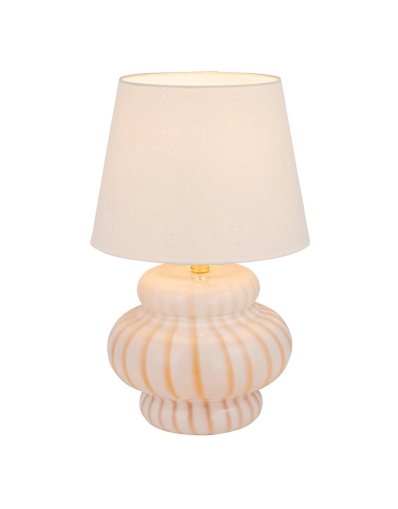 Bistro Yellow & White Stripe, Hand-Blown Art Glass Lamp