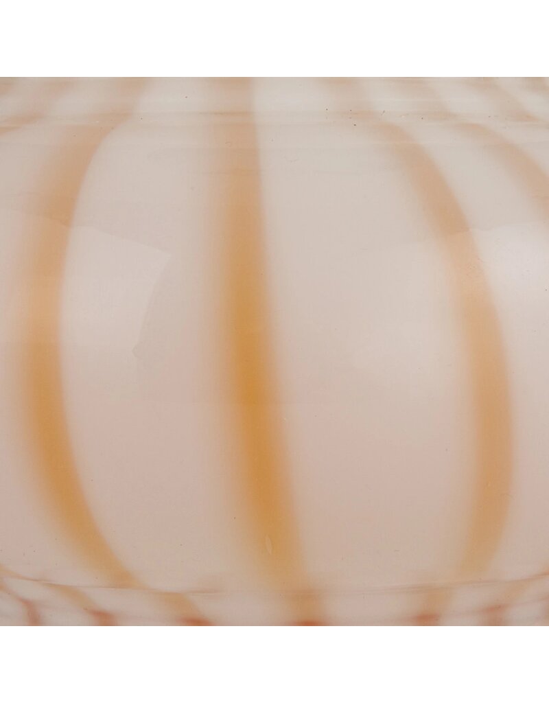 Bistro Yellow & White Stripe, Hand-Blown Art Glass Lamp