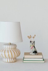 Bistro Yellow & White Stripe, Hand-Blown Art Glass Lamp
